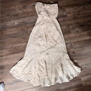 Lovestitch Beige Strapless Maxi Dress